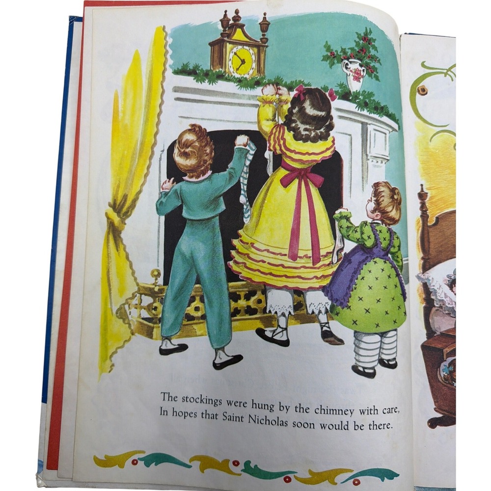 Golden Books The Night Before‎ Christmas Kids OS Blue Fair Vintage 1978 Printing - Picture 15 of 16